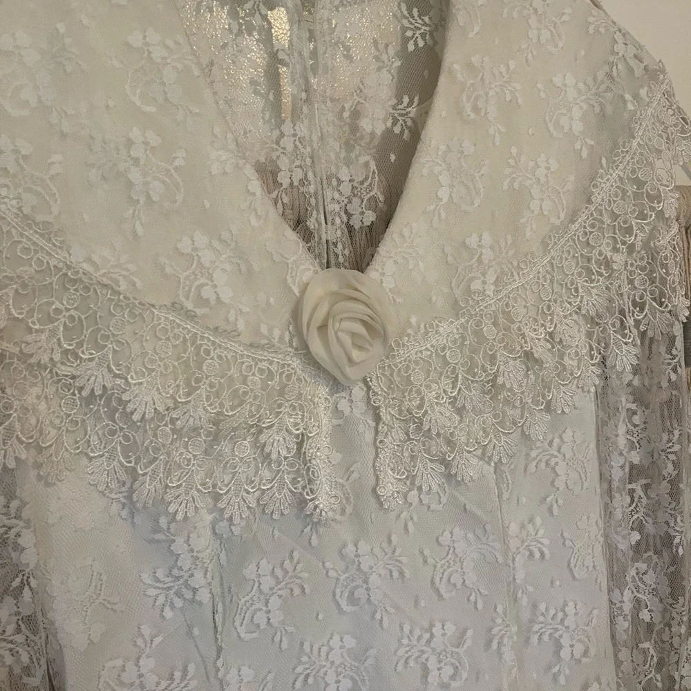 NWT Vintage 1980’s Jessica McClintock Lace bridal Wedding Dress Sz 5/6 - Picture 3 of 12